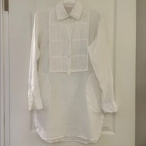 lorenzini linen button down tunic with pockets
